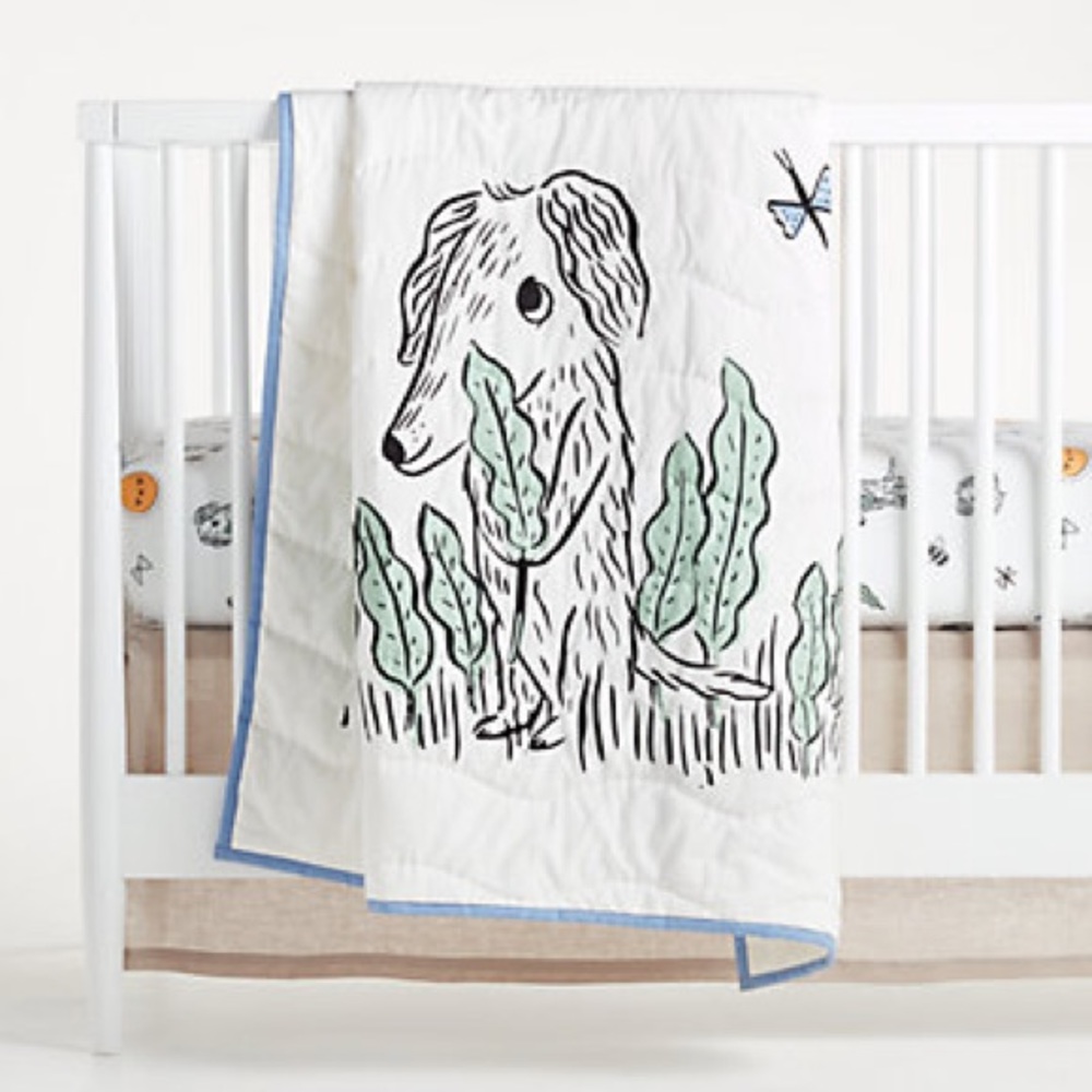 Crate and Barrel Kids Crib Quilt and Bedding